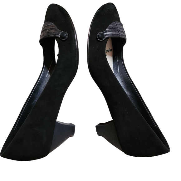 Vintage Joy Chen Venus Women's Black Suede Heels w/Box and Dust Bag Size 8.5 - Picture 7 of 10